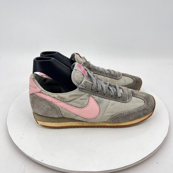 Vintage Nike Training Women Size 5 Grey Pink Suede Sneakers Made in Philippines - Picture 4 of 15